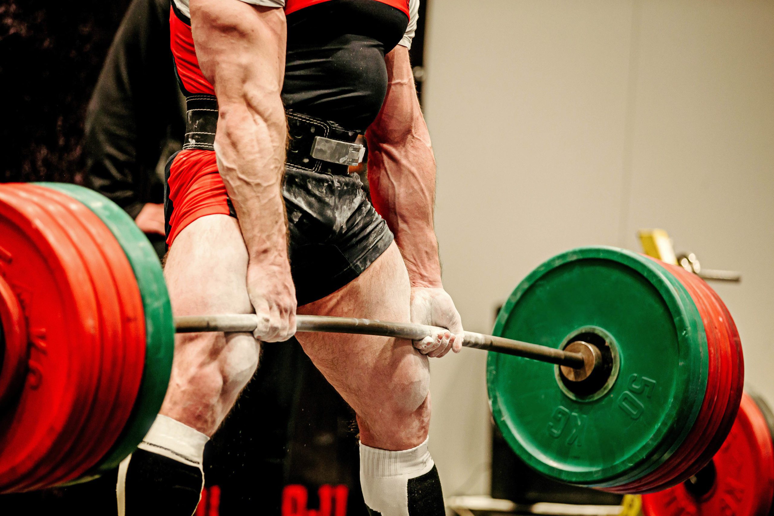 powerlifter heavy weight barbell