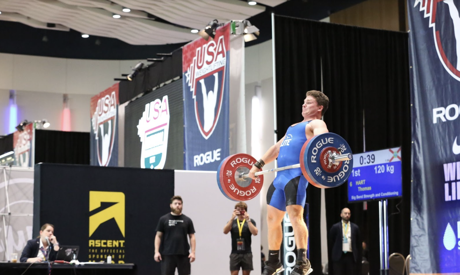 Olympic Weightlifting athlete performing the snatch movement