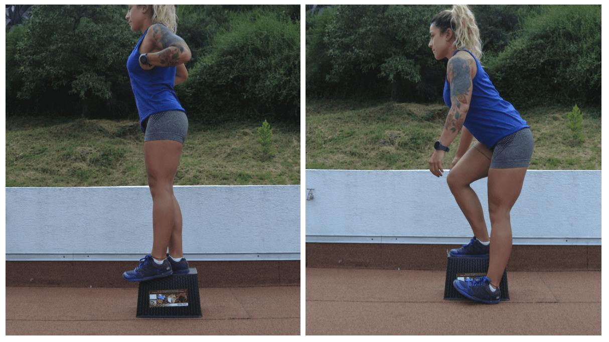 Pistol Squat Progression Step-downs From Plates or Small Box