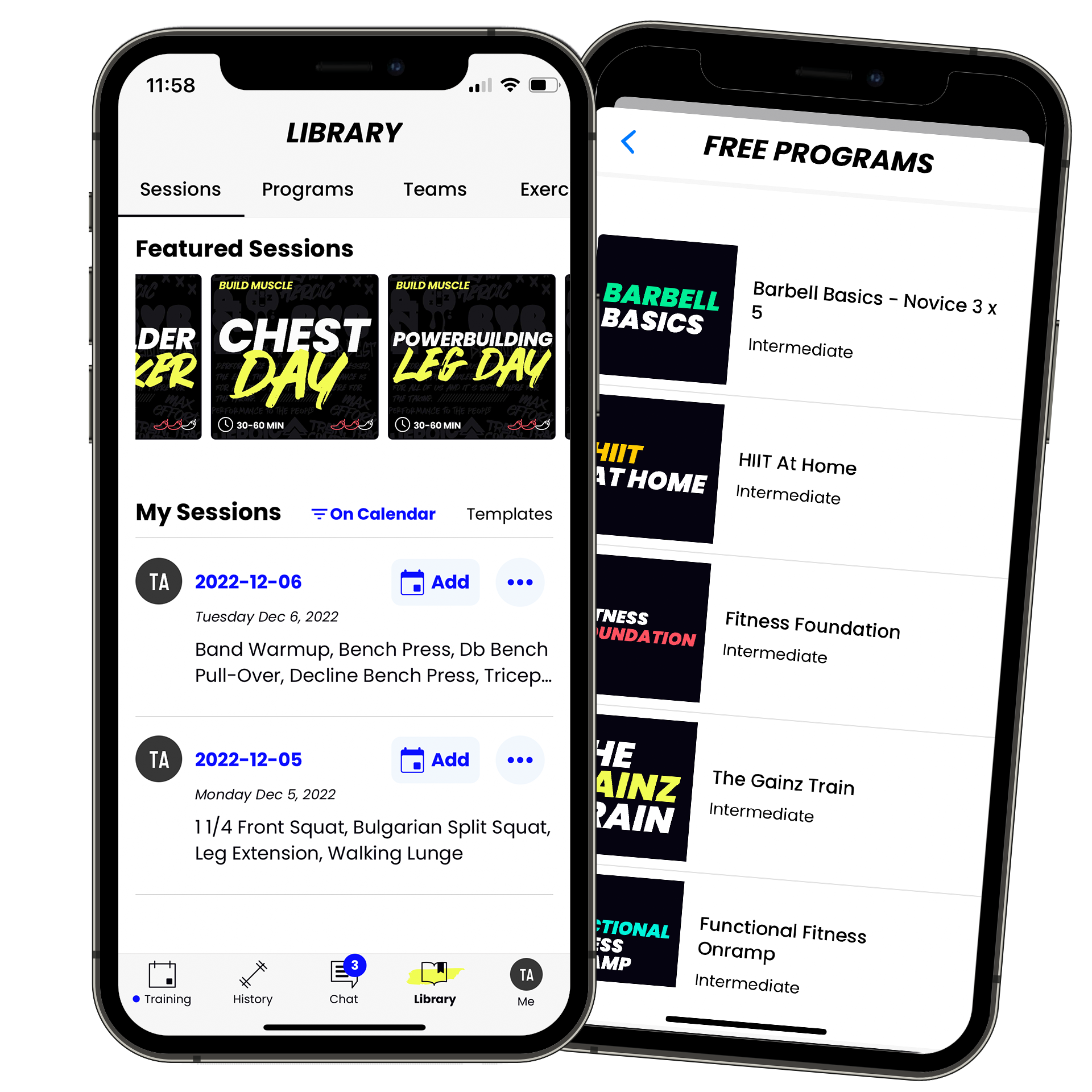 Mockups of the TH library on mobile.